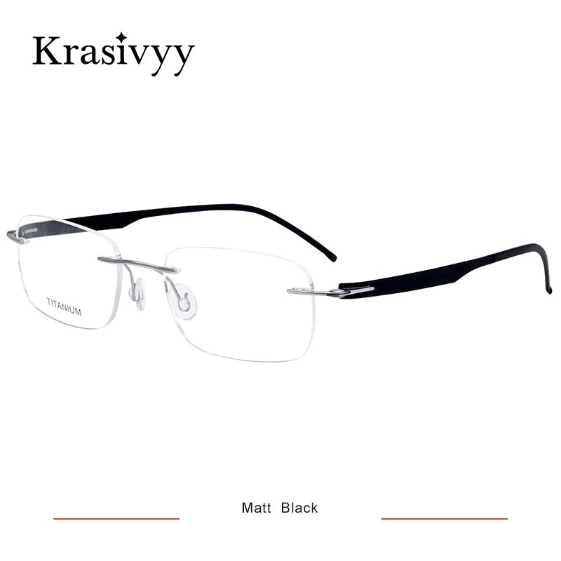 Krasivyy Unisex Rimless Square Screwless Titanium Eyeglasses 316029.