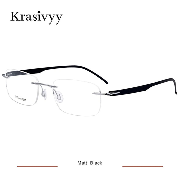 Krasivyy Unisex Rimless Square Screwless Titanium Eyeglasses 316029.