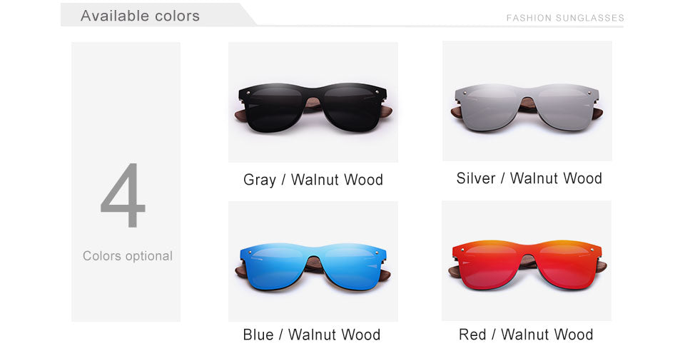 Kingsven Womens Full Rim Square Walnut Wood Sunglasses Nw5504 — view 3 | KingSeven at FuzWeb