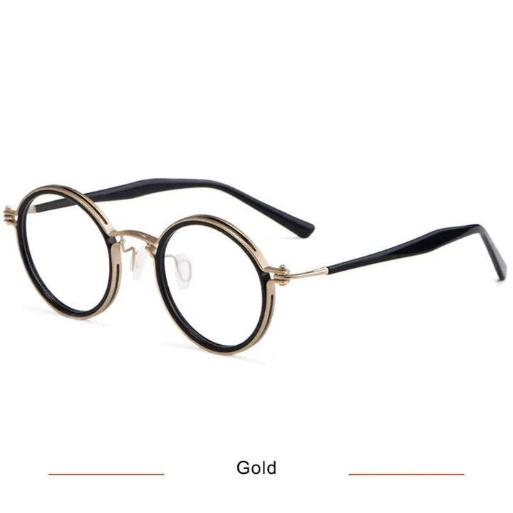Krasivyy Unisex Full Rim Round Acetate Titanium Eyeglasses 55862.