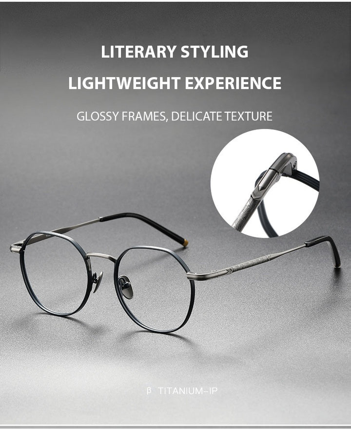 Chashma Ochki Womens Full Rim Flat Top Round Titanium Eyeglasses 13877 — view 3 | Chashma Ochki at FuzWeb