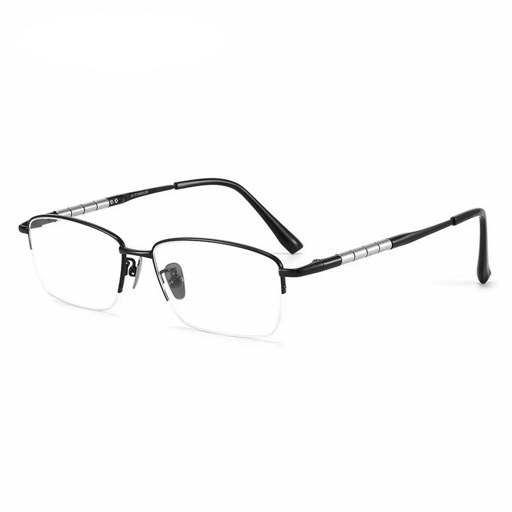 Eleccion Unisex Semi Rim Square Oval Titanium Eyeglasses 98279