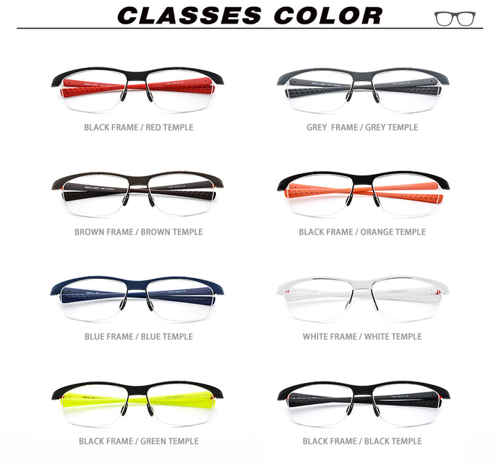 Hdcrafter Mens Semi Rim Rectangle TR 90 Sports Frame Eyeglasses 7027 — view 3 | Hdcrafter Eyeglasses at FuzWeb