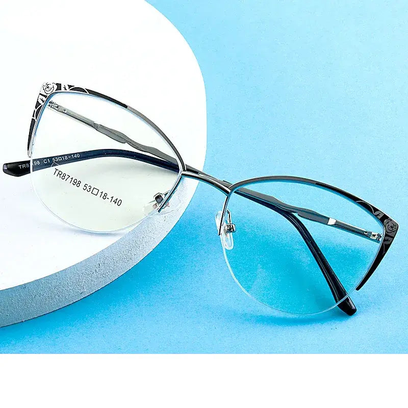 Kansept Womens Semi Rim Cat Eye Alloy Frames — view 1 | Kansept at FuzWeb