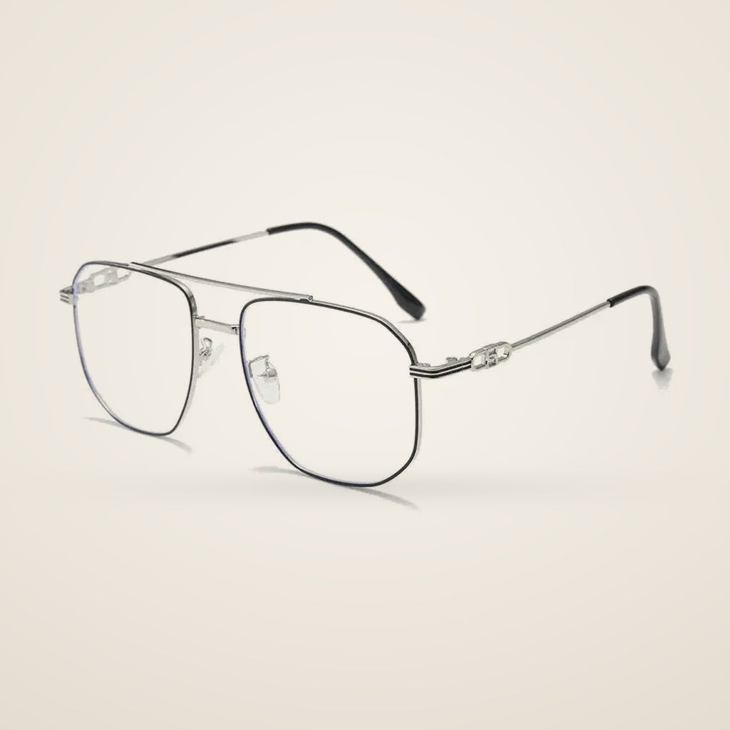 Aror Women's Full Rim Square Double Bridge Alloy Eyeglasses 30002 — view 2 | Aror at FuzWeb