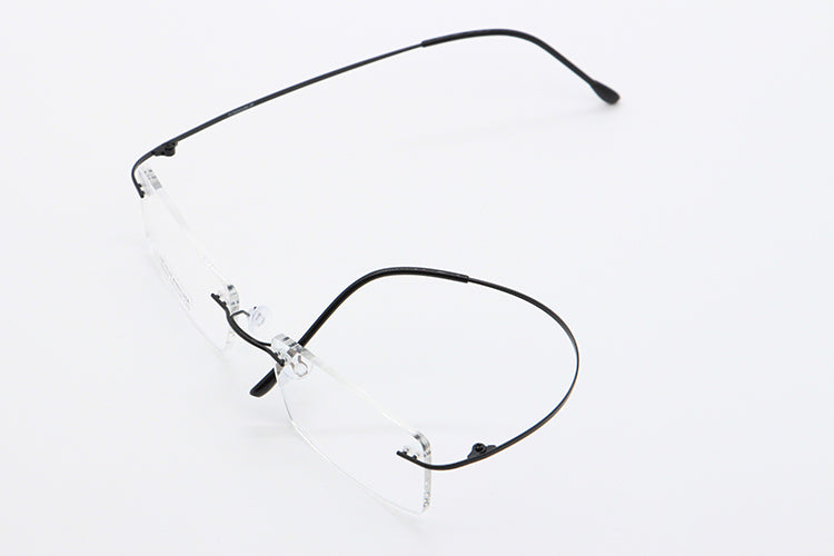 Unisex Rimless Titanium Frame Eyeglasses Customizable Lenses 9006 — view 2 | Bclear at FuzWeb