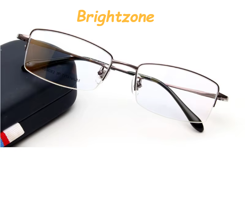 Brightzone Unisex Semi Rim Square Titanium Eyeglasses 71201 Semi Rim Brightzone