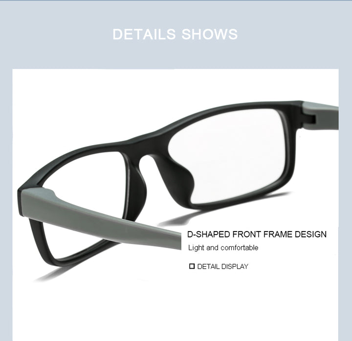Oveliness Unisex Full Rim Square Tr 90 Titanium Sport Eyeglasses Olad55p.