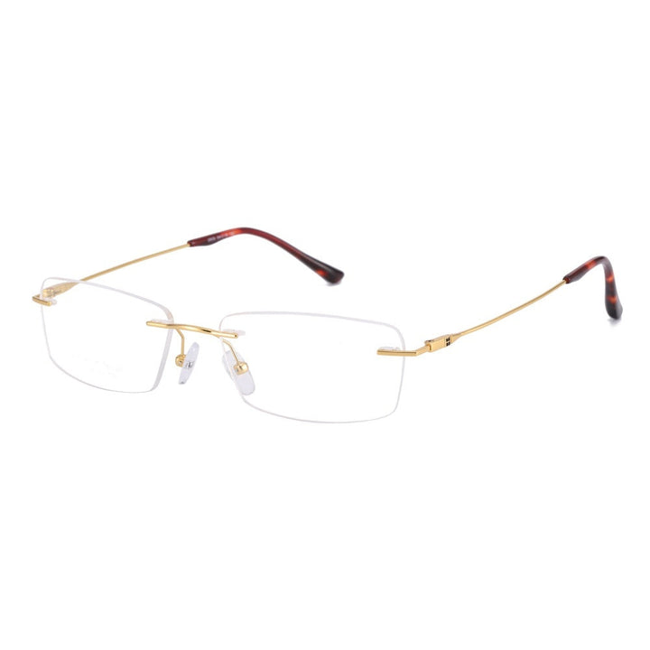 Chashma Ottica Unisex Rimless Square Titanium Eyeglasses 2935