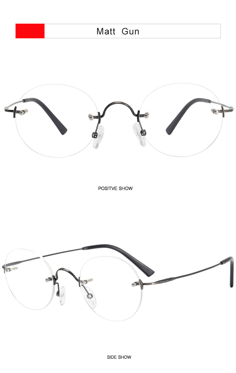 Krasivyy Unisex Rimless Round Titanium Eyeglasses Kr16035a — view 6 | Krasivyy at FuzWeb