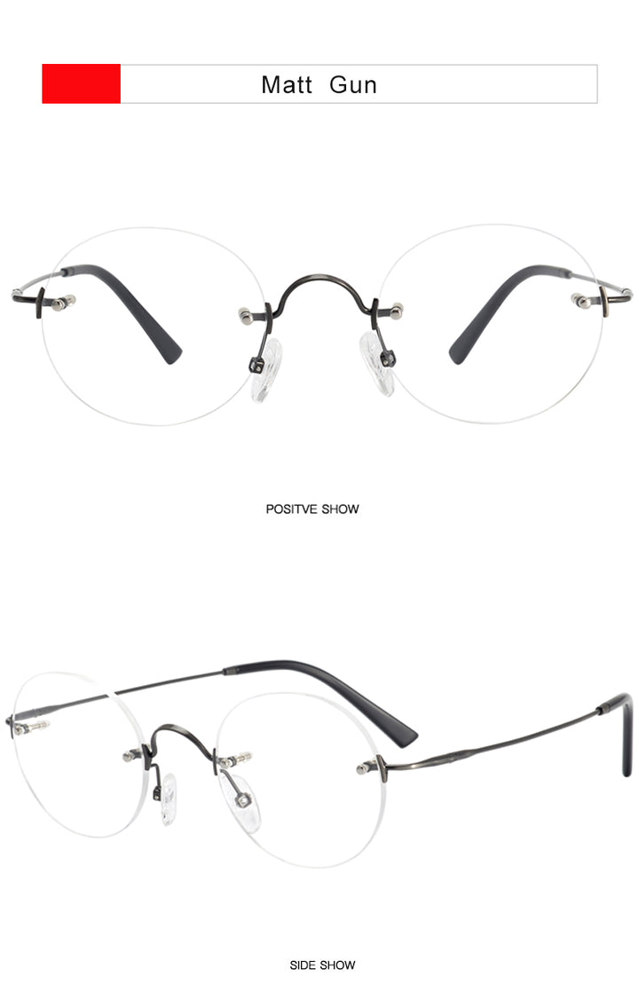 Krasivyy Unisex Rimless Round Titanium Eyeglasses Kr16035a — view 6 | Krasivyy at FuzWeb