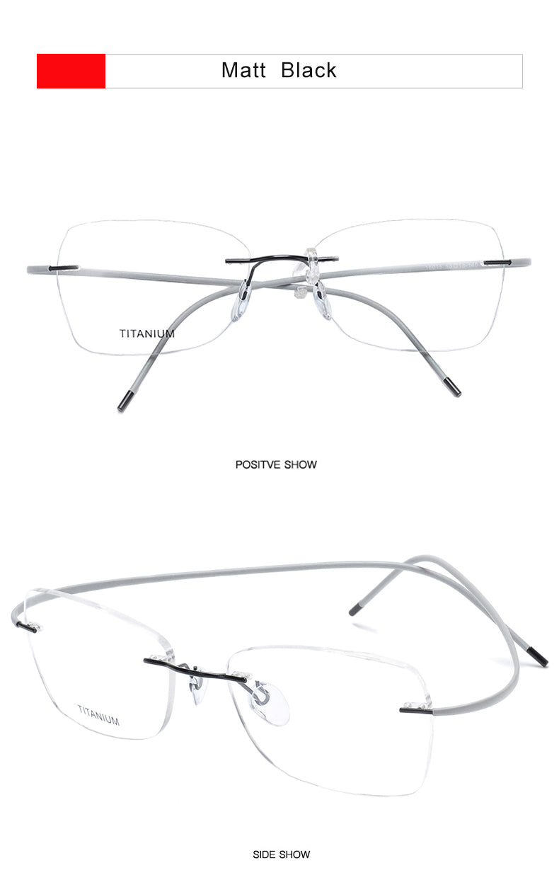 Krasivyy Unisex Rimless Oval Titanium Eyeglasses 1615 — view 14 | Krasivyy at FuzWeb