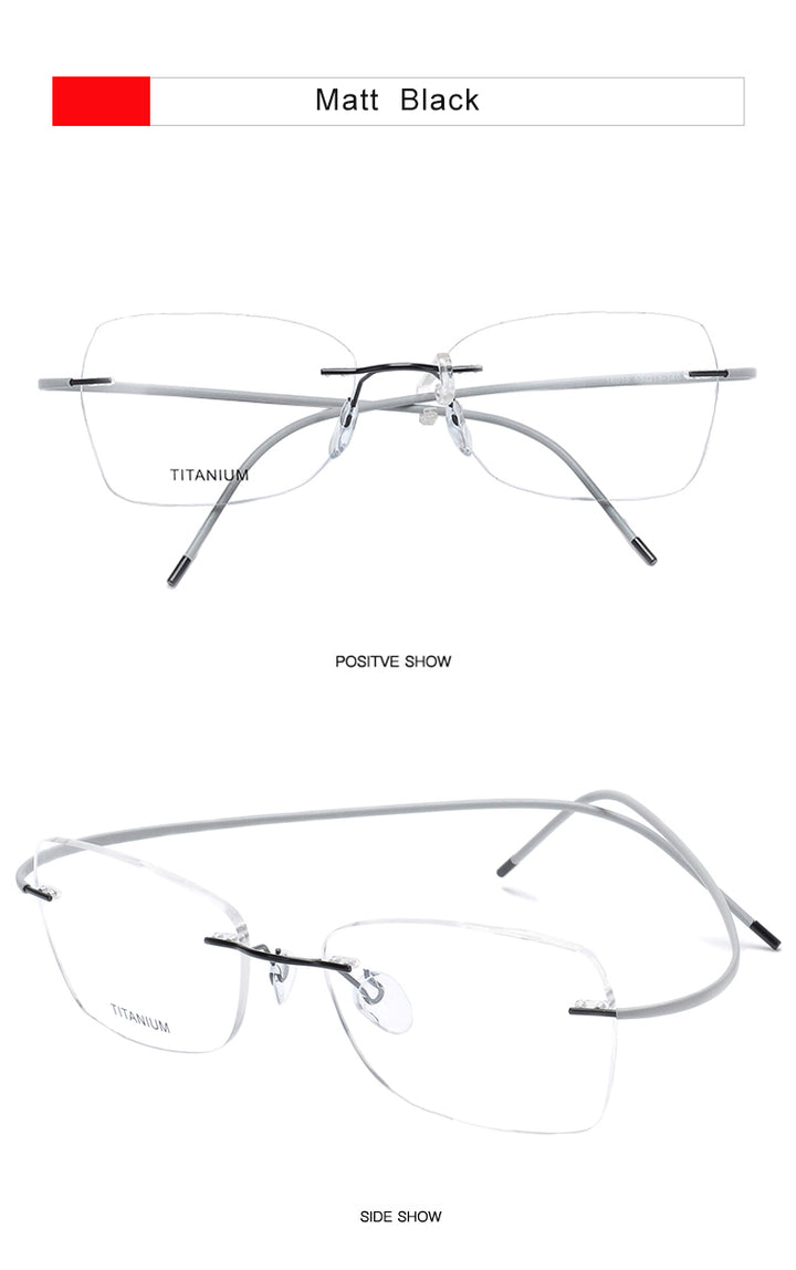 Krasivyy Unisex Rimless Oval Titanium Eyeglasses 1615 — view 14 | Krasivyy at FuzWeb