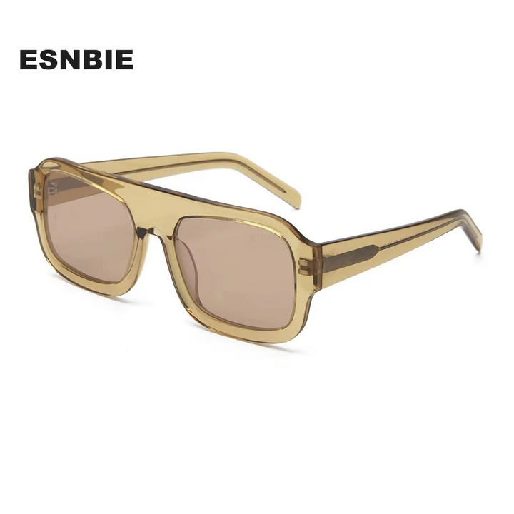 Esnbie Unisex Full Rim Square Acetate Sunglasses 240201