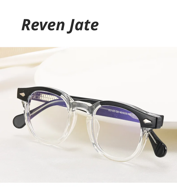 Reven Jate Unisex Full Rim Square Round Tr 90 Alloy Eyeglasses 83100