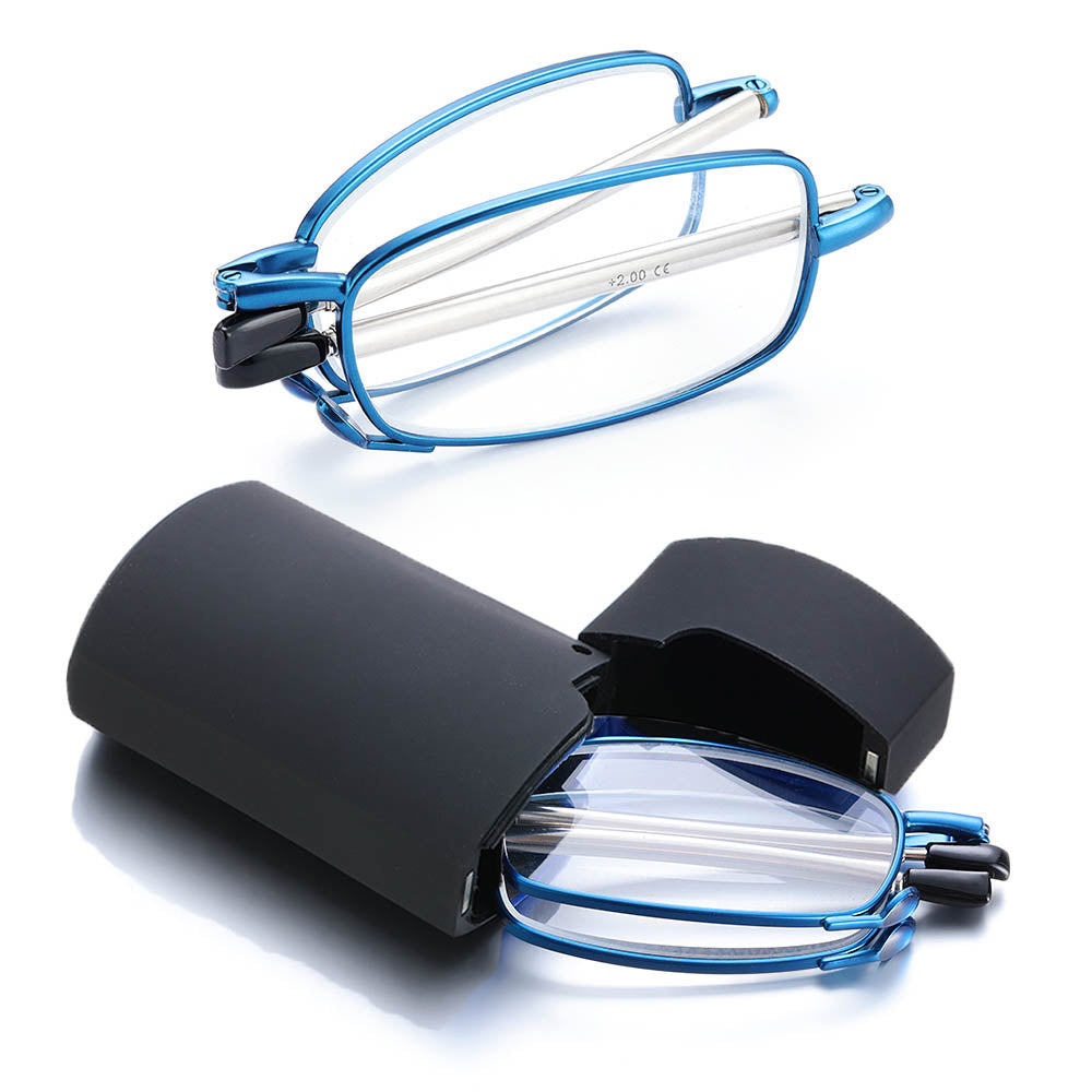 Gootrades Unisex Full Rim Square Alloy Foldable Reading Glasses 5923.