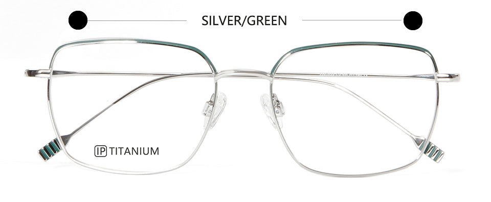 Esnbie Womens Full Rim Flat Top Square Titanium Eyeglasses 227022 — view 2 | Esnbie at FuzWeb