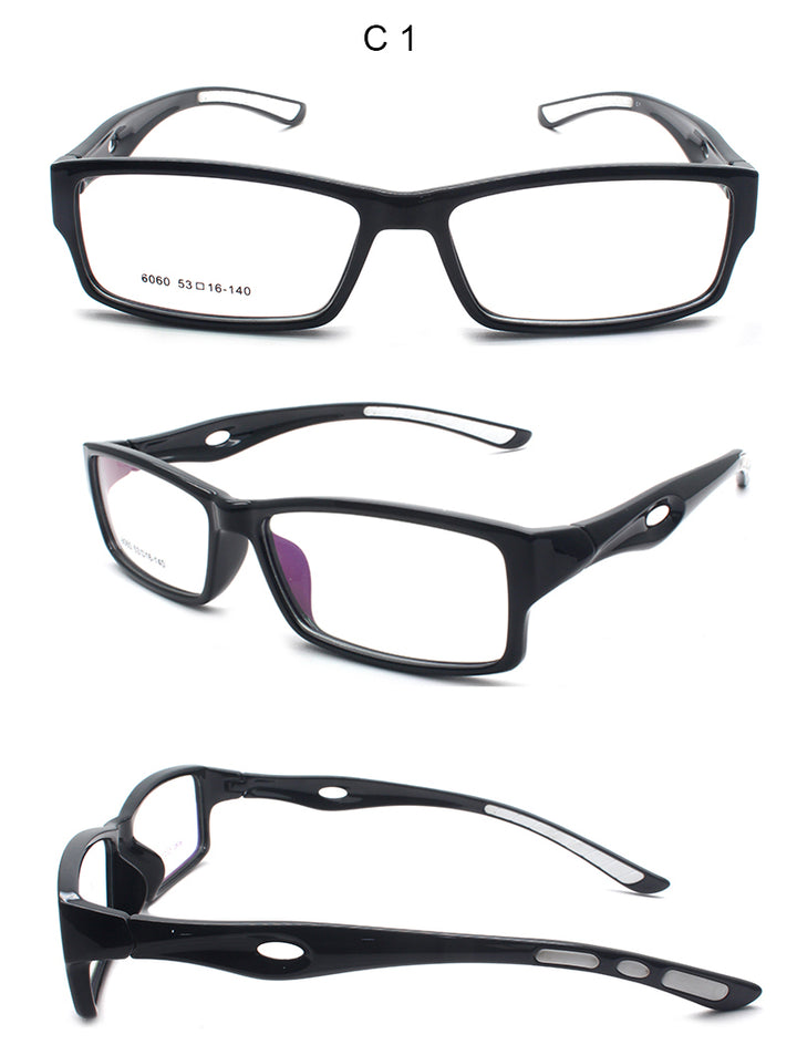 Bclear Unisex Full Rim Rectangle Tr 90 Titanium Eyeglasses 46060 — view 2 | Bclear at FuzWeb