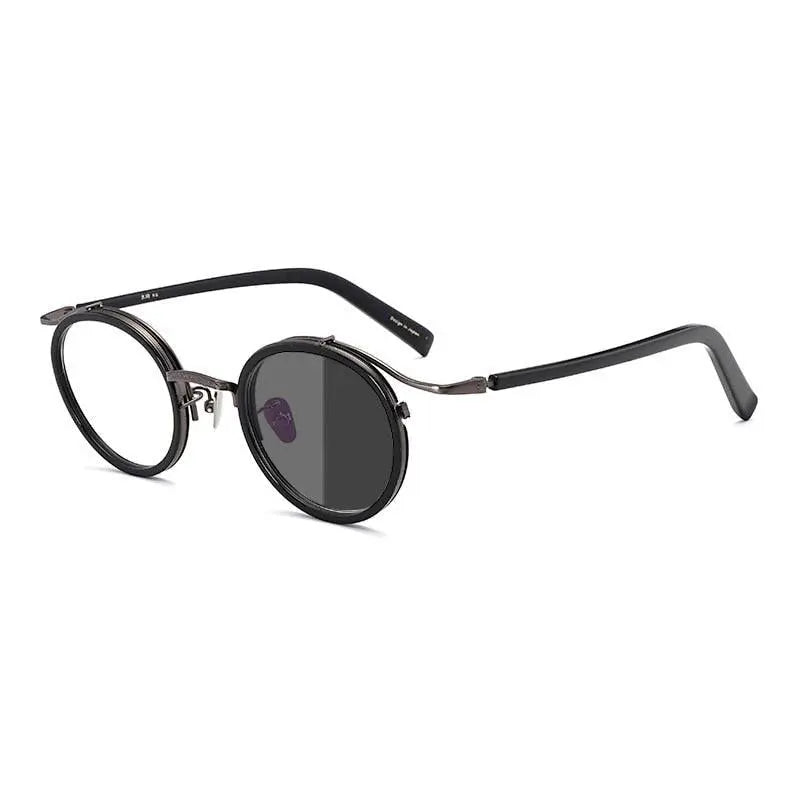 Gatenac Unisex Full Rim Round Acetate Alloy Frame Eyeglasses Gxj37.