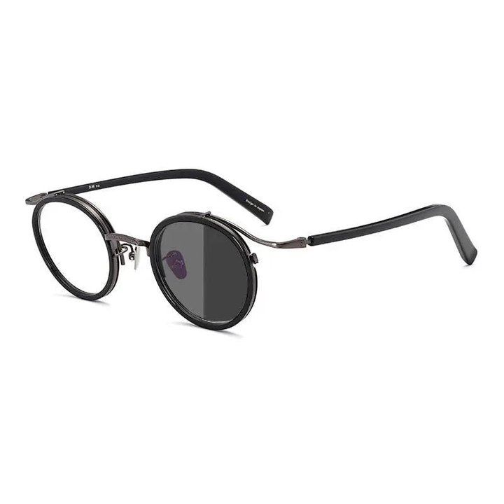 Gatenac Unisex Full Rim Round Acetate Alloy Frame Eyeglasses Gxj37.
