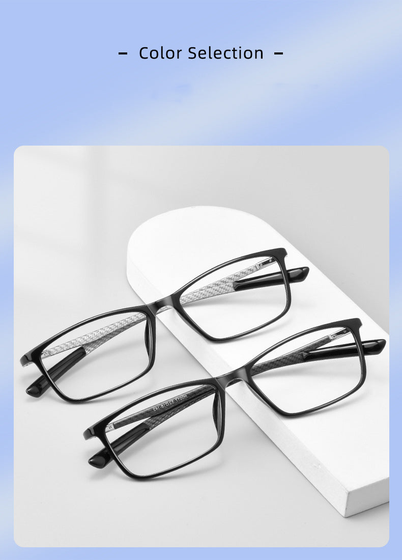 Kocolior Unisex Full Rim Square Carbon Fibre Tr 90 Hyperopic Reading Glasses 0017 — view 1 | Kocolior at FuzWeb
