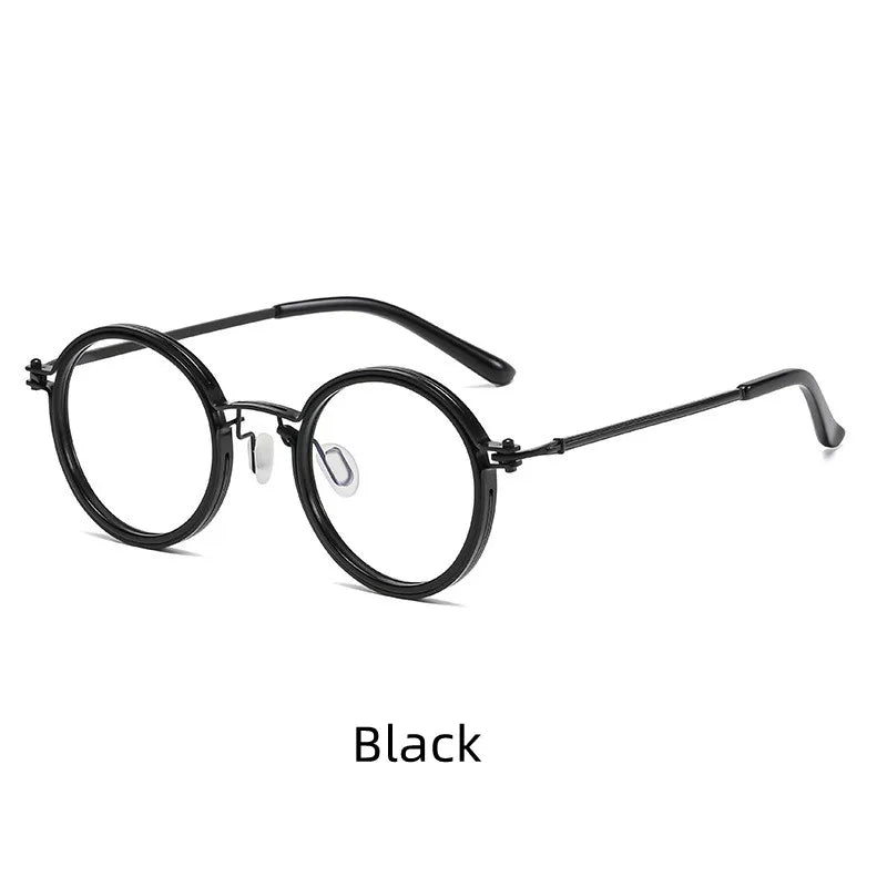 Kocolior Unisex Full Rim Round Acetate Alloy Hyperopic Reading Glasses 10749.