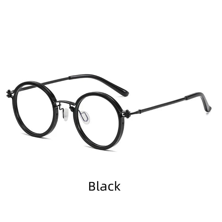 Kocolior Unisex Full Rim Round Acetate Alloy Hyperopic Reading Glasses 10749.