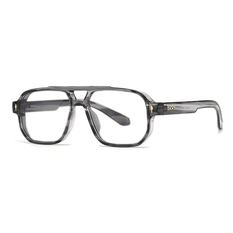 Kocolior Unisex Full Rim Square Double Bridge Tr 90 Alloy Reading Glasses 76061.