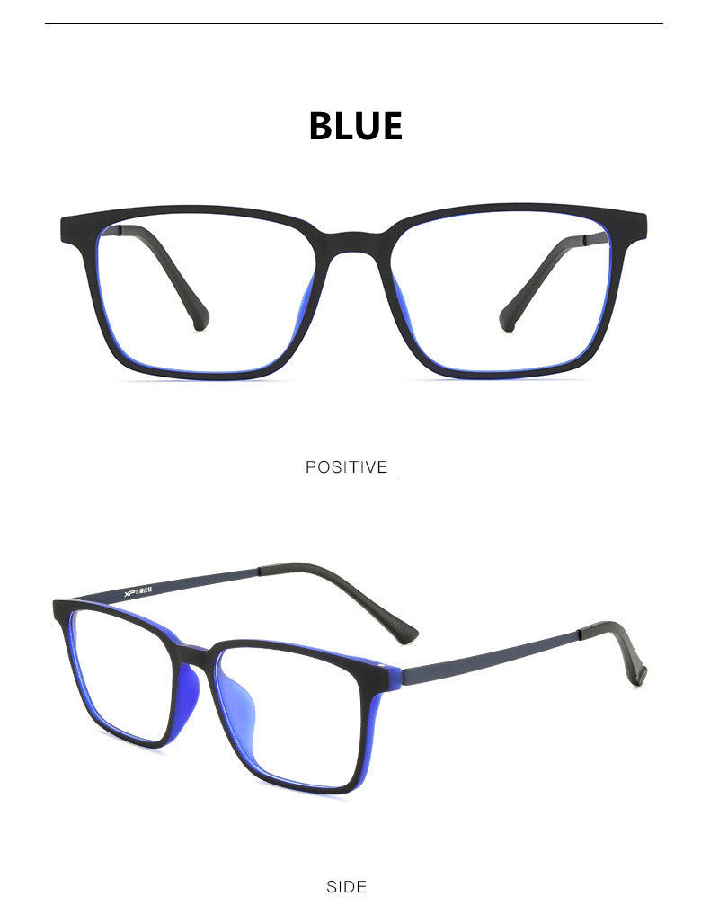 Kocolior Unisex Full Rim Square Tr 90 Titanium Hyperopic Reading Glasses 98221.