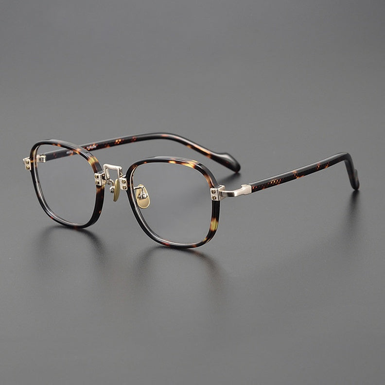 Chashma Unisex Full Rim Square Acetate Titanium Eyeglasses 190038.