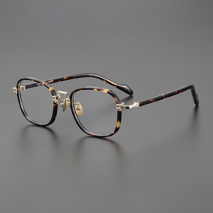 Chashma Unisex Full Rim Square Acetate Titanium Eyeglasses 190038.