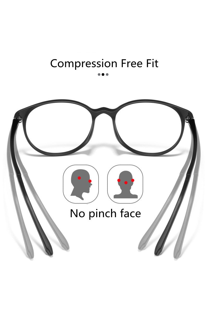 Kocolior Unisex Full Rim Irregular Round Tr 90 Titanium Eyeglasses 1935 — view 3 | Kocolior at FuzWeb