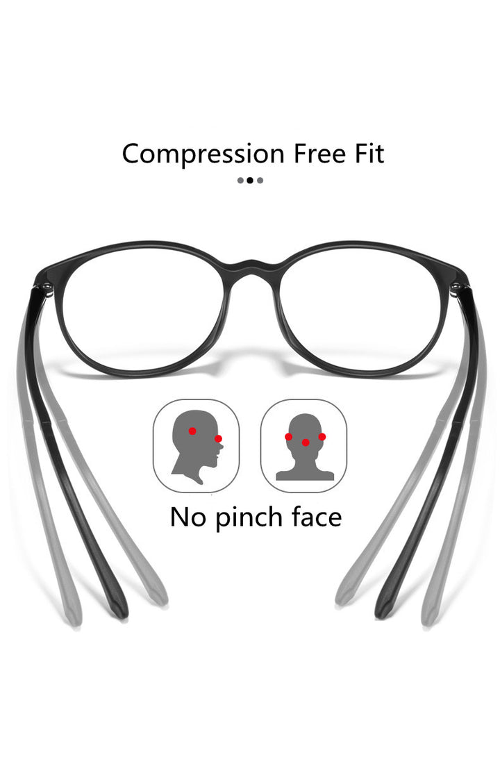 Kocolior Unisex Full Rim Irregular Round Tr 90 Titanium Eyeglasses 1935 — view 3 | Kocolior at FuzWeb