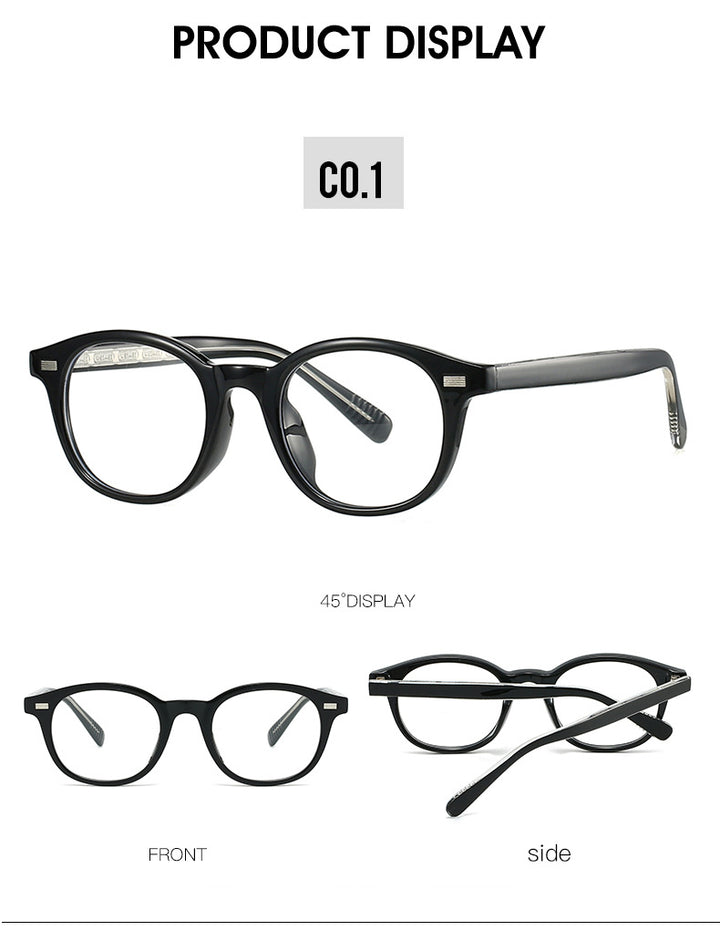 Kocolior Unisex Full Rim Round Tr 90 Photochromic Reading Glasses 28017.