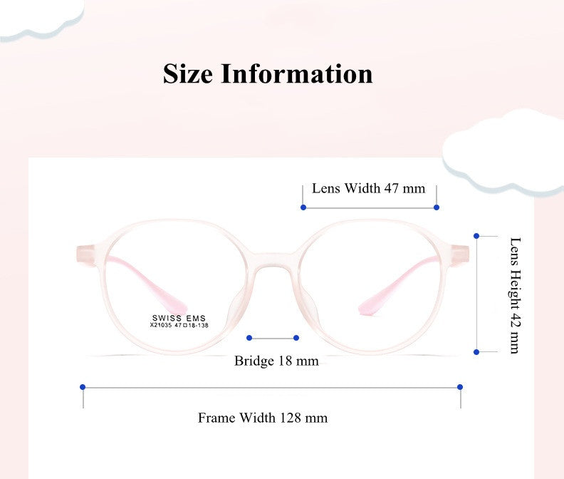 Chashma Ottica Unisex Youth's Full Rim Round Tr 90 Titanium Eyeglasses 21035.