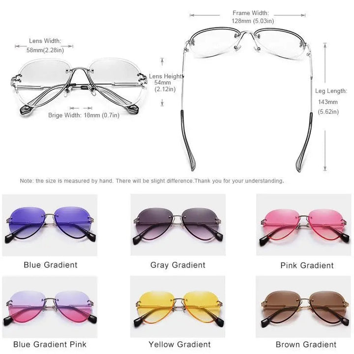 Kingseven Rimless Women Sunglasses Gradient N802Ns — view 16 | KingSeven at FuzWeb