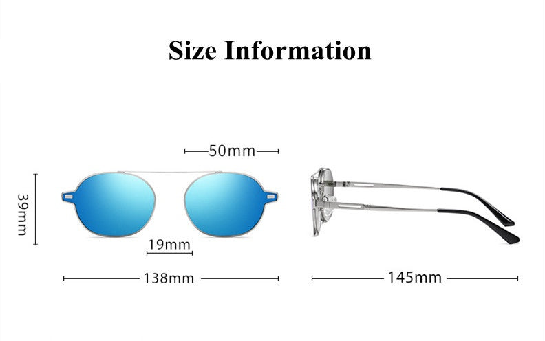 Chashma Ottica Unisex Full Rim Oval Alloy Eyeglasses Clip On Polarized Sunglasses 8802 — view 1 | Chashma Ottica at FuzWeb