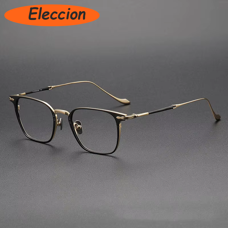 Eleccion Unisex Full Rim Square Titanium Eyeglasses 93135