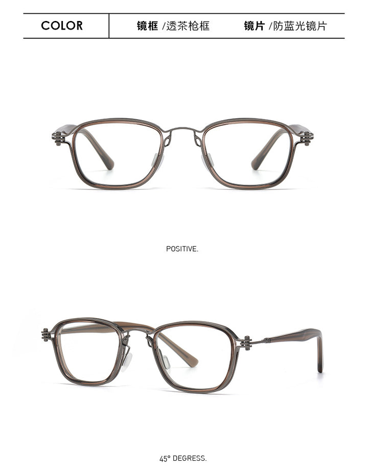 Zirosat Unisex Full Rim Square Round Tr 90 Alloy Eyeglasses 2202-03.