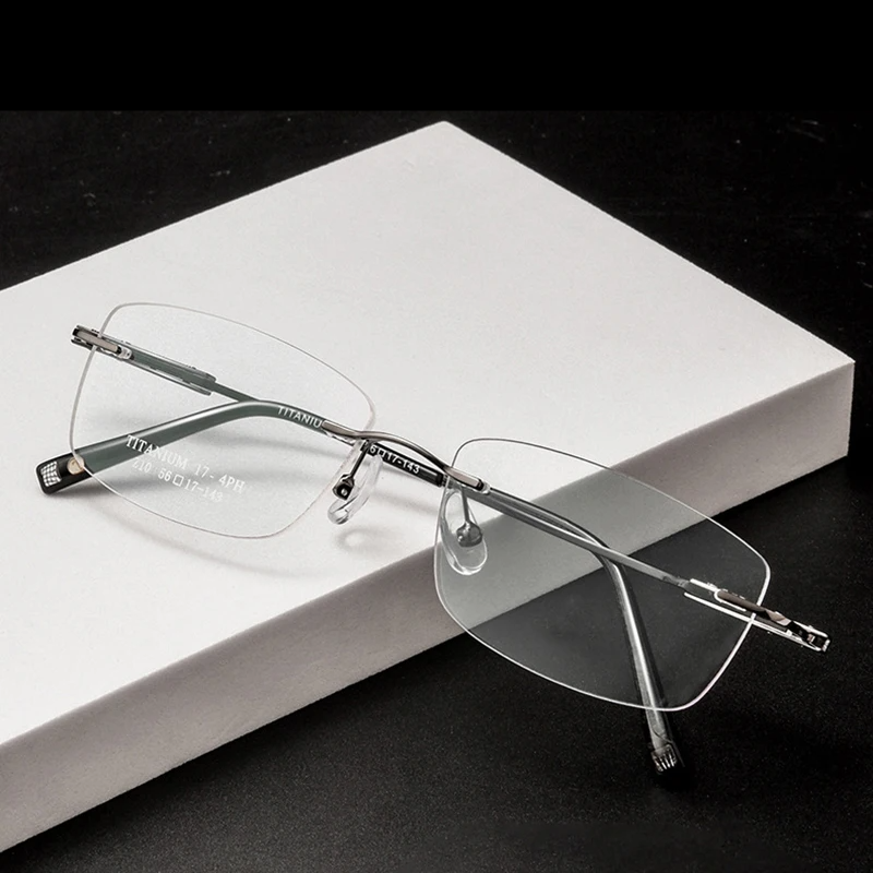 Handoer Women's Rimless Square Titanium Eyeglasses 56210
