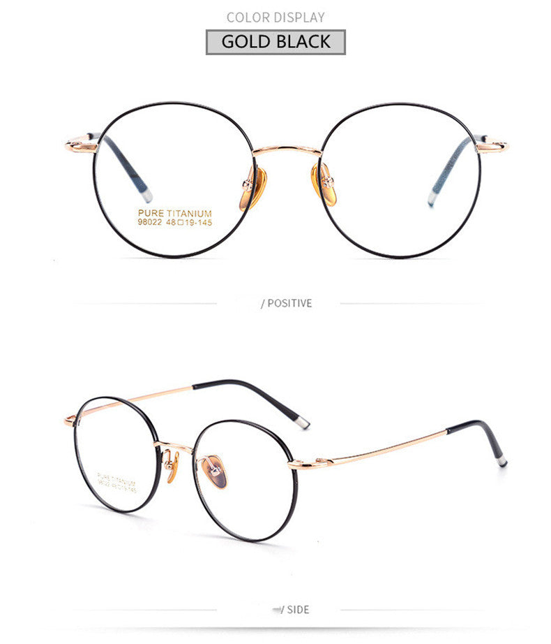 Kocolior Unisex Full Rim Small Round Titanium Eyeglasses 98022.