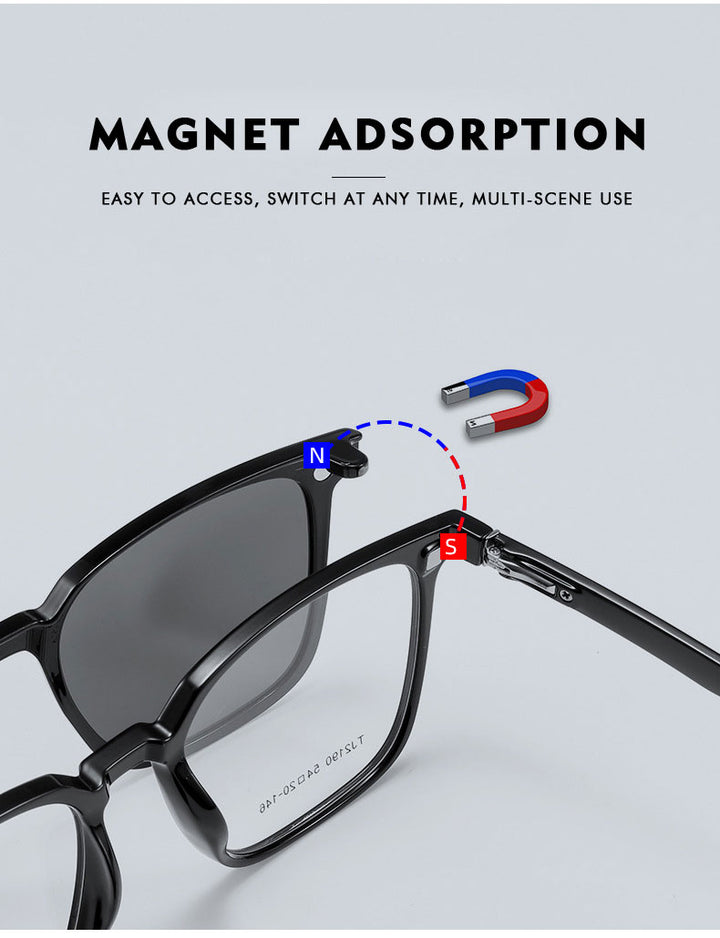 Kansept Unisex Full Rim Square Tr 90 Reading Glasses Clip On Polarized Sunglasses 2190 — view 4 | Kansept at FuzWeb