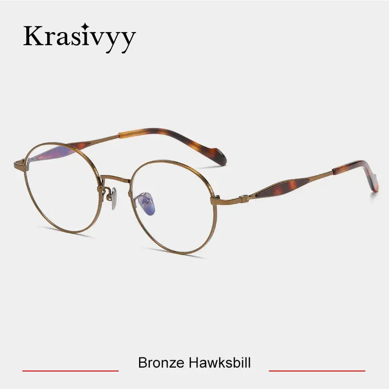 Krasivyy Unisex Full Rim Round Titanium Acetate Eyeglasses 46058.