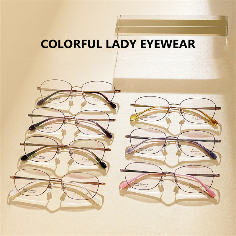 Summer Flower Womens Full Rim Oval Square Titanium Eyeglasses 852807 — view 2 | Summer Flower at FuzWeb