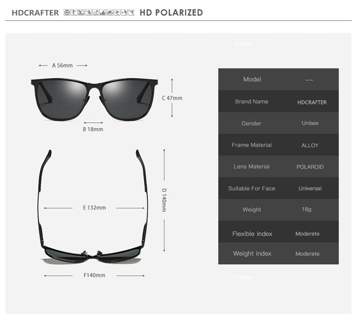 Hdcrafter Unisex Full Rim Oval Round Aluminum Frame Polarized Sunglasses L6625 — view 4 | Hdcrafter Sunglasses at FuzWeb