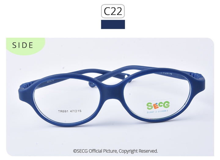 Secg Unisex Childrens Full Rim Oval Tr 90 Rubber Eyeglasses 18691 — view 4 | Secg at FuzWeb
