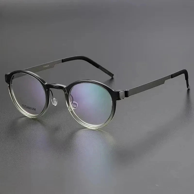 Aimee Unisex Full Rim Screwless Vintage Round Titanium Eyeglasses 1014 - Gradient | Aimee at FuzWeb