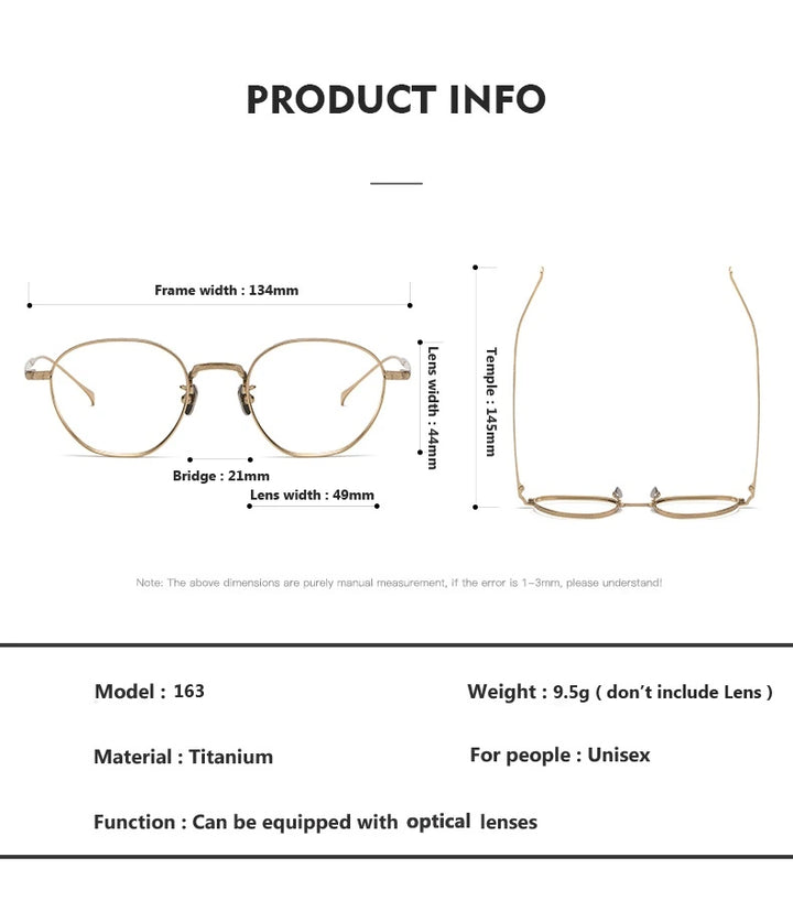 Aimee 163 Eyeglasses — Frame Dimensions and Sizing Chart