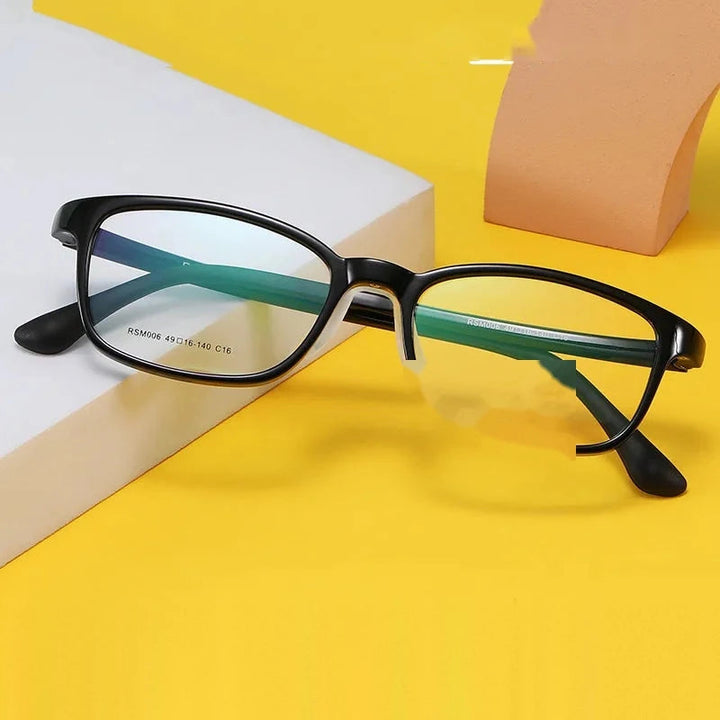 Aimee Kids Full Rim Square TR90 Silicone Eyeglasses 2027 - Black