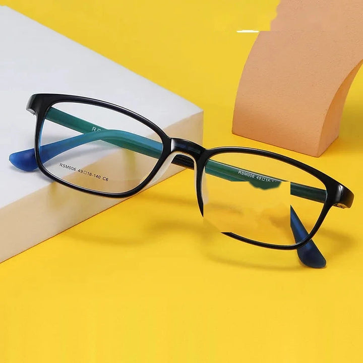 Aimee Kids Full Rim Square TR90 Silicone Eyeglasses 2027 - Blue